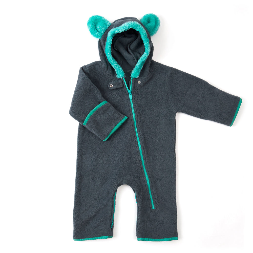 baby deedee fleece baby bunting teal