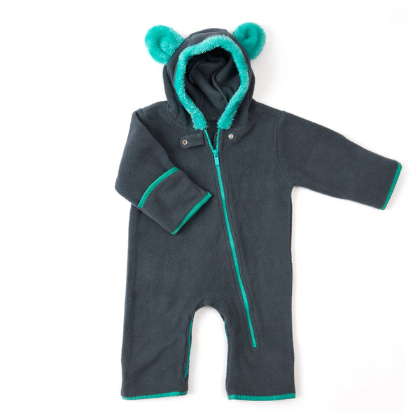 baby deedee fleece baby bunting teal