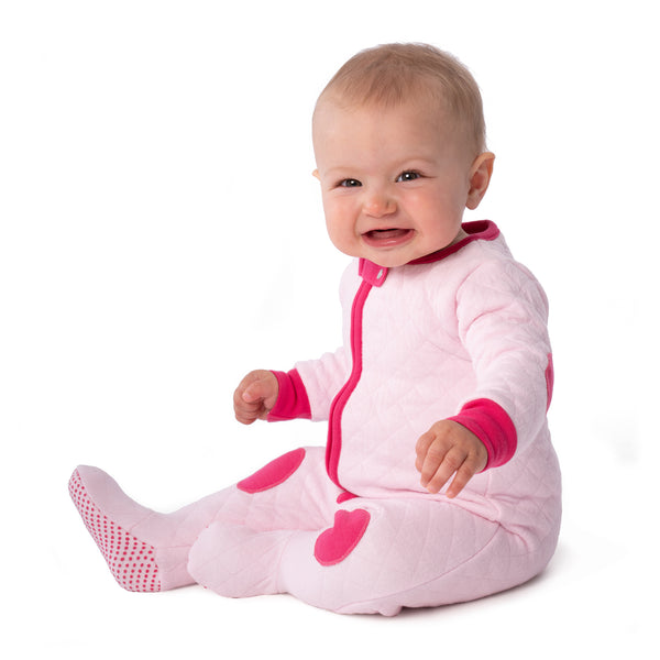 baby deedee sleepsie quilted sweet pink