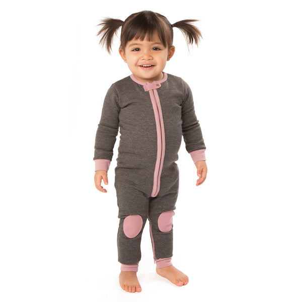 baby deedee sleepsie velours dusty rose pajamas