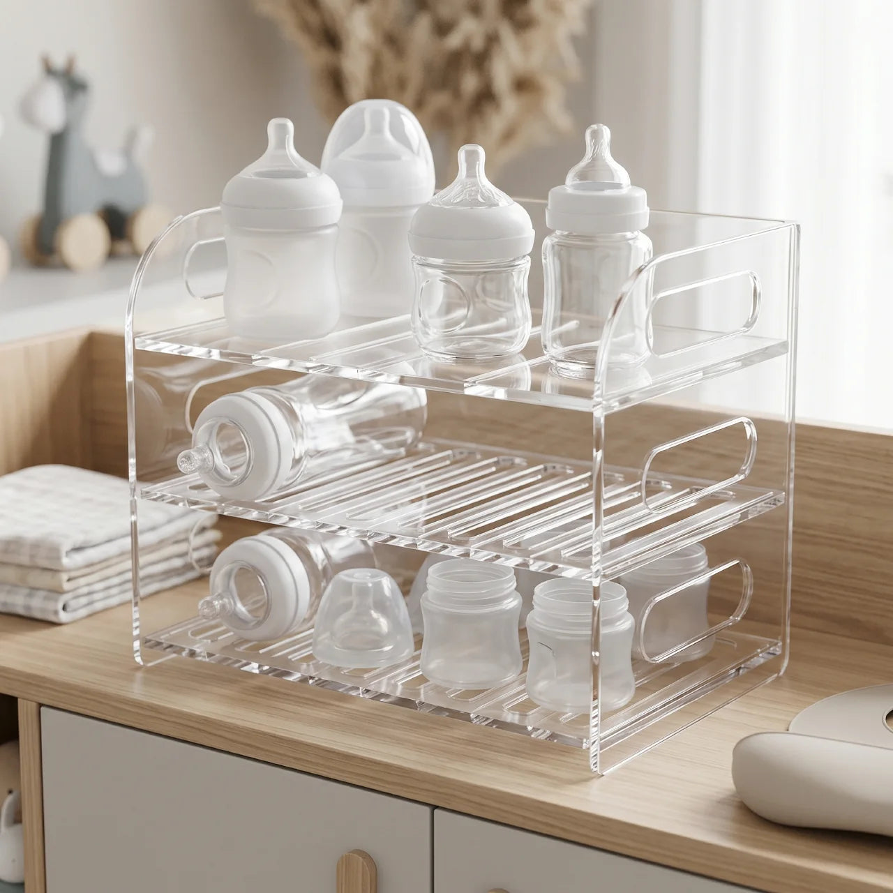 Baby Bottle Organizer - Acrylic, Hygienic & Easy to Clean