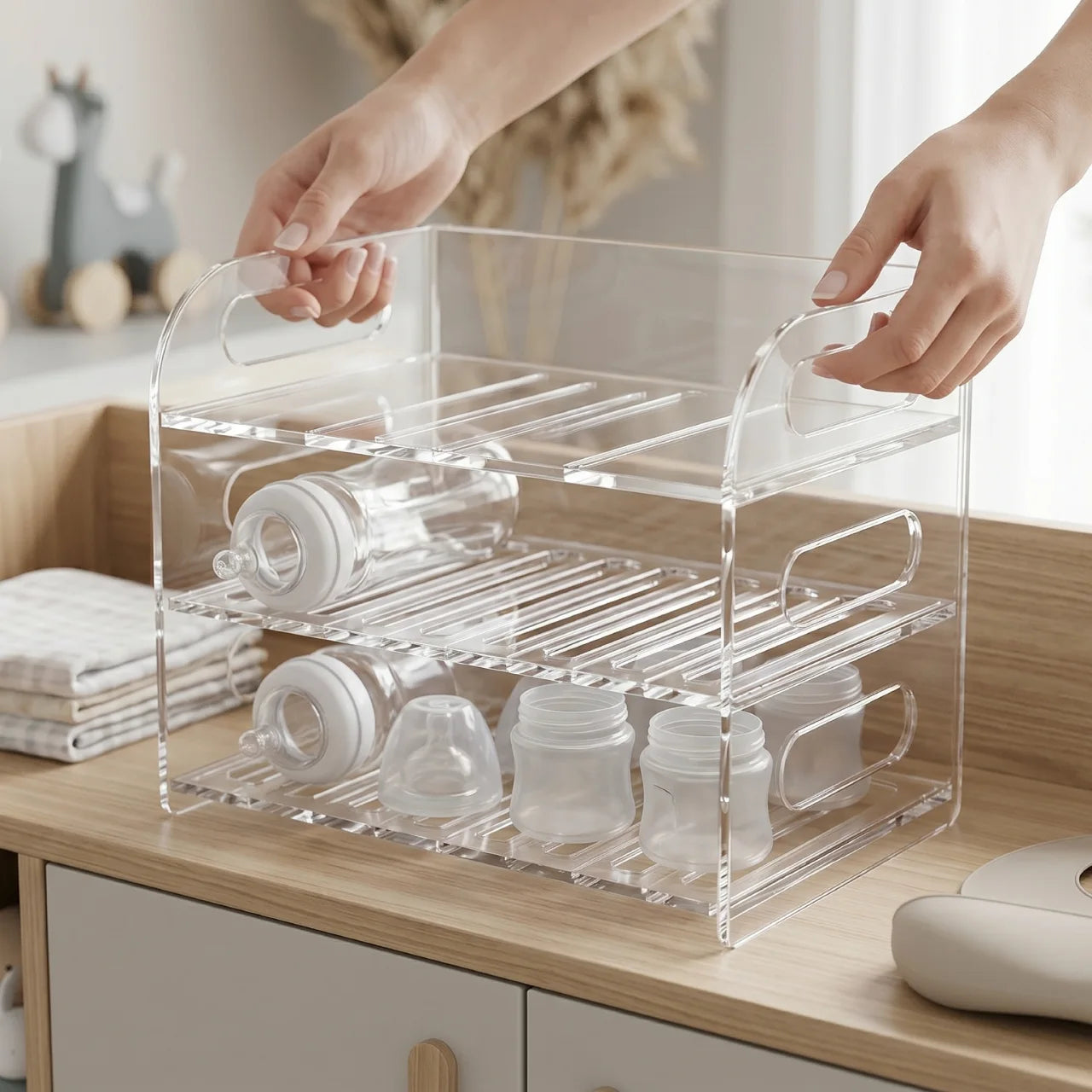 Baby Bottle Organizer - Acrylic, Hygienic & Easy to Clean