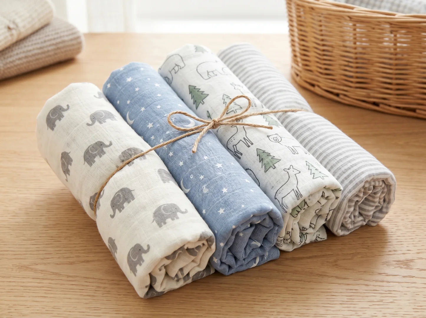 Cotton Muslin Receiving Blankets for Baby Boys