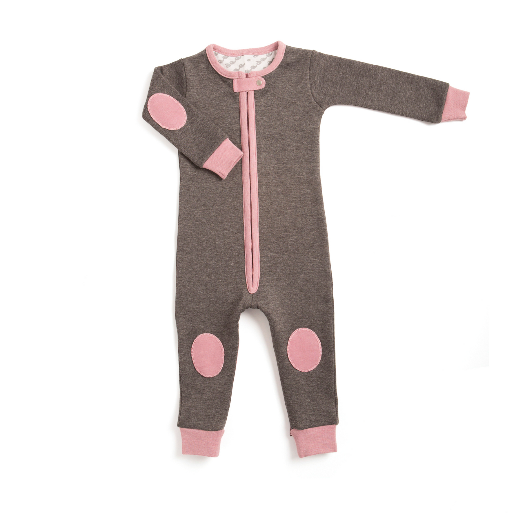 baby dee dee sleepsie velours - dusty rose brown and pink pajamas