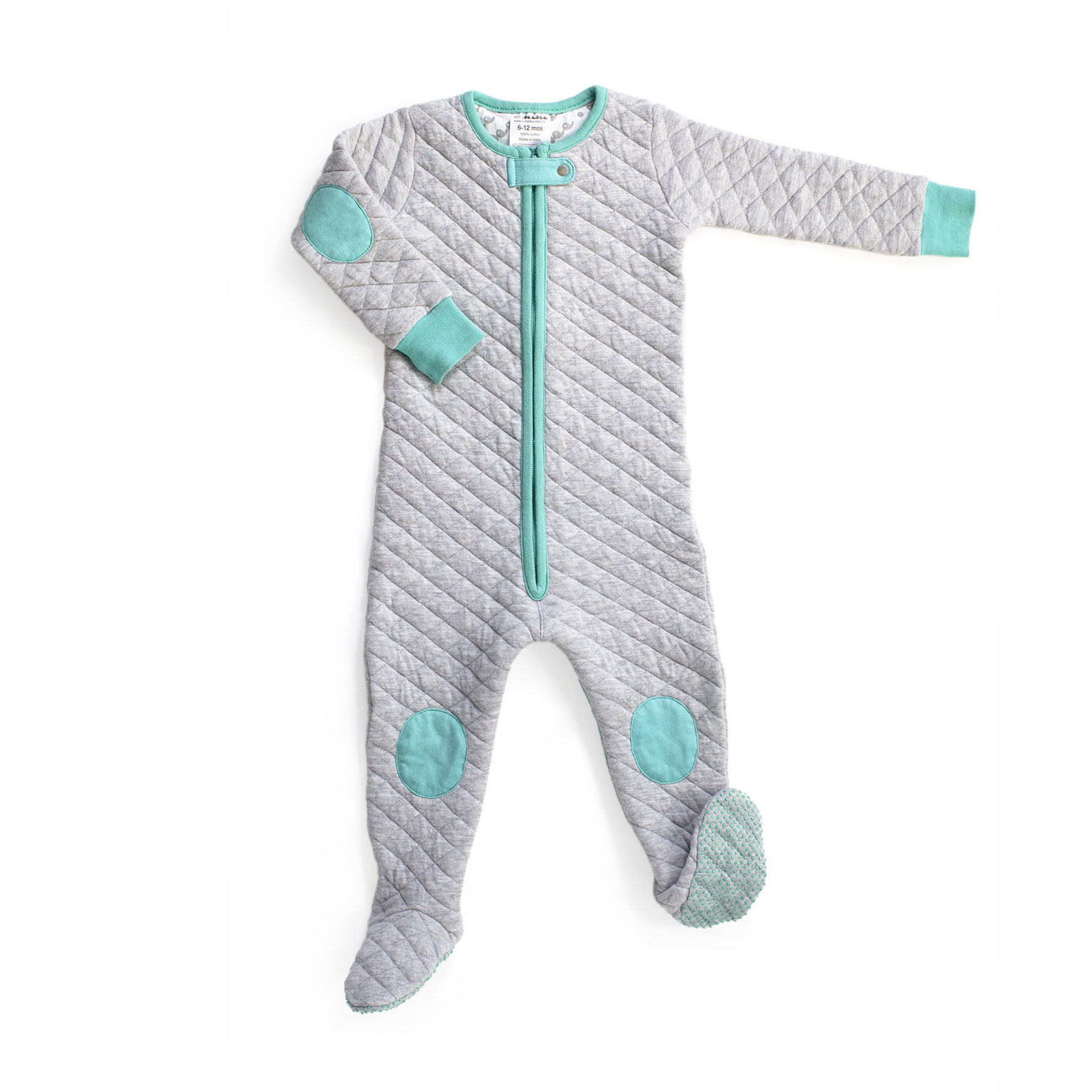 baby deedee sleepsie short sleeve - gray teal