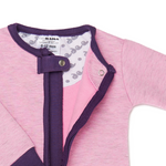 baby dee dee sleepsie velours - sweetpea pajamas (pink and dark purple) - zipper