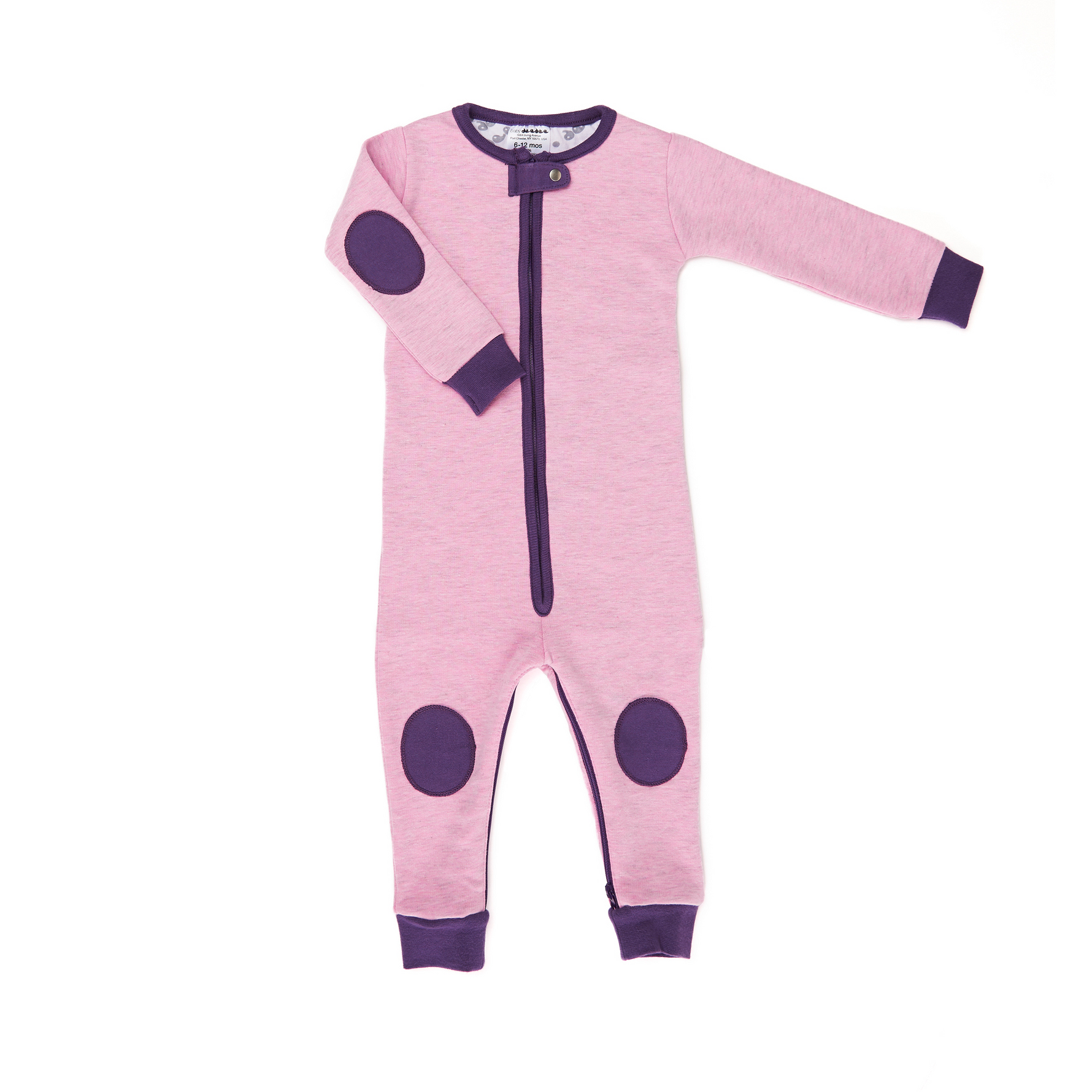 baby dee dee sleepsie velours - sweetpea pajamas (pink and dark purple)