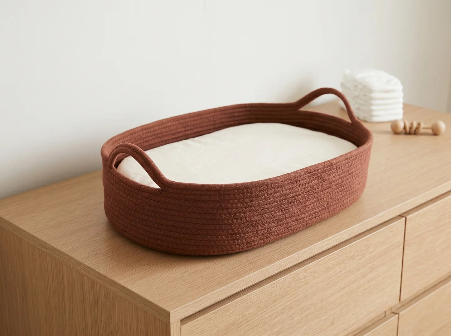 Woven Baby Changing Basket & Pad
