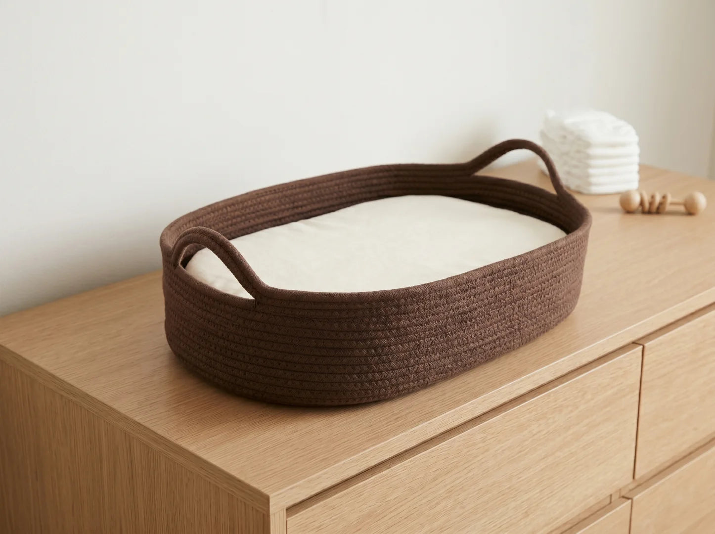 Woven Baby Changing Basket & Pad