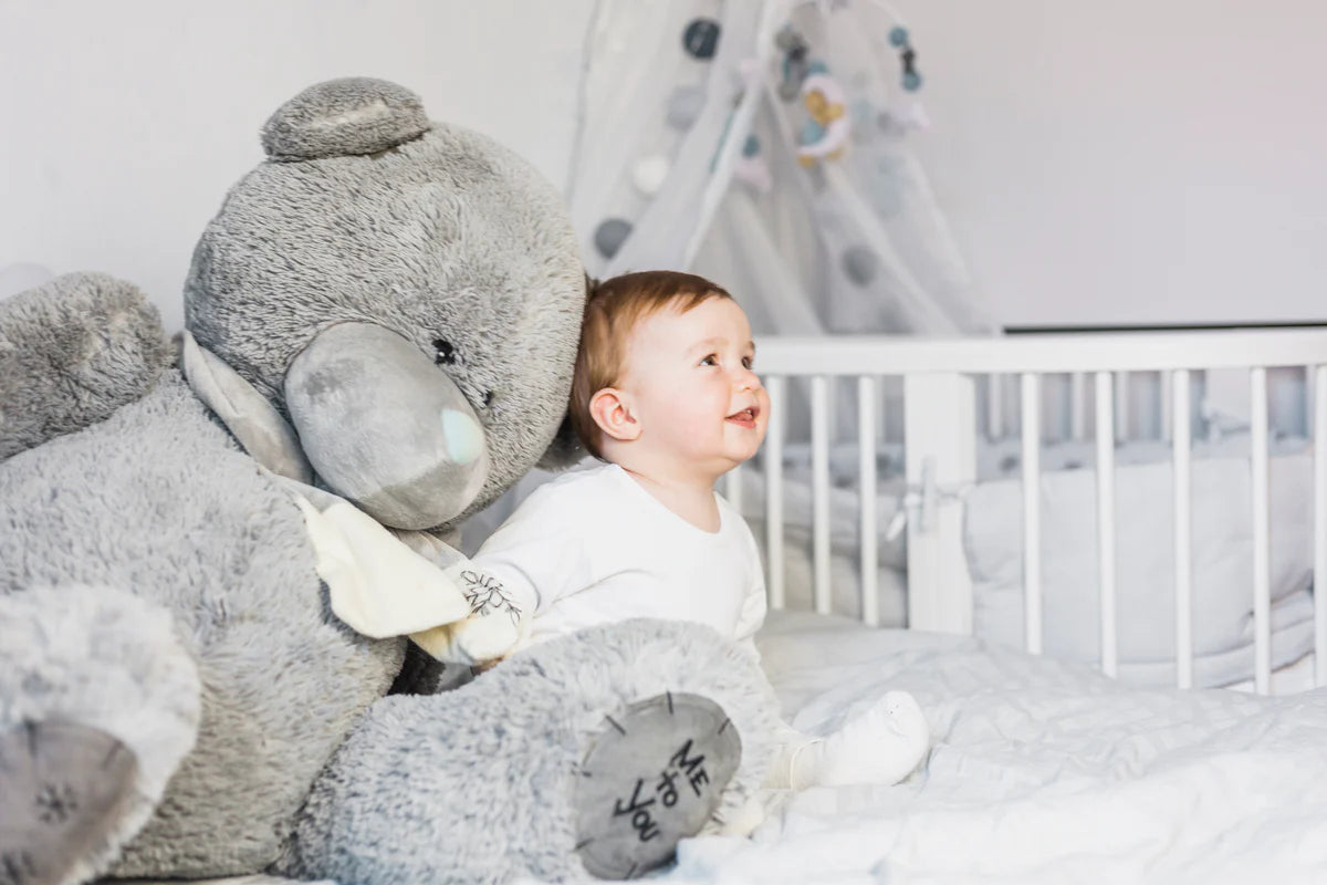 baby and teddy bear lifestyle image