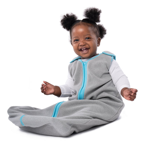 baby deedee sleep nest fleece gray aqua