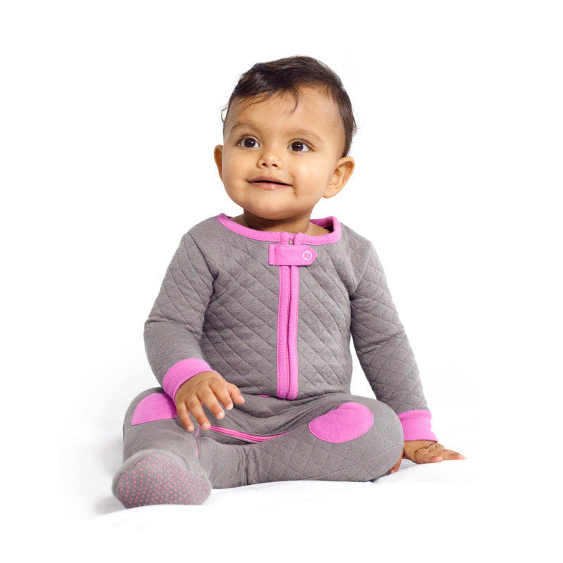 warm baby pajama with in between the leg zipper