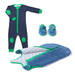 sleepsie velours baby booties and sleep nest  baby deedee dino set 