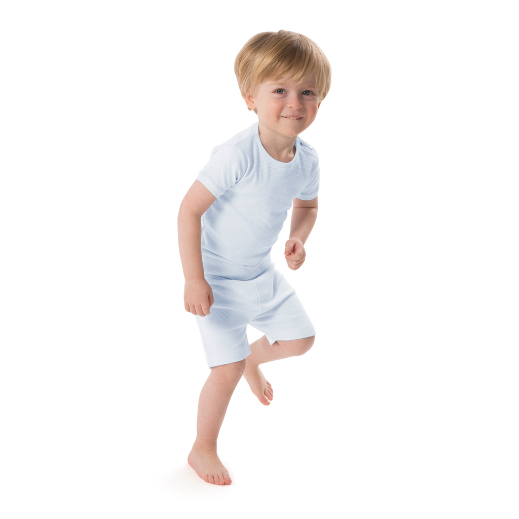 baby deedee blue stripes short sleeve 2-piece playsuit set 