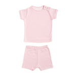 baby deedee pink stripe short sleeve 2-piece playsuit set 