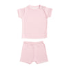 baby deedee pink stripe short sleeve 2-piece playsuit set 